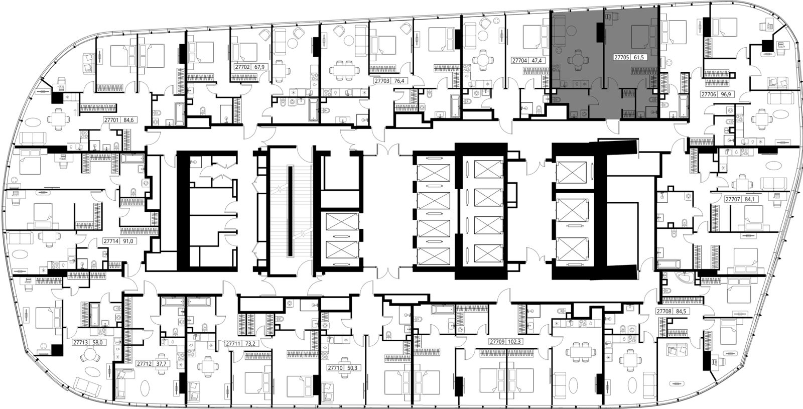 1-комнатная квартира, 61,5 м² — фото 2