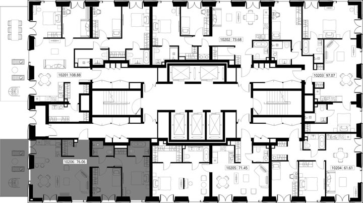 2-комнатная квартира, 82,8 м² — фото 2