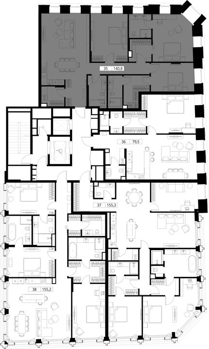 3-комнатная квартира, 140,8 м² — фото 2