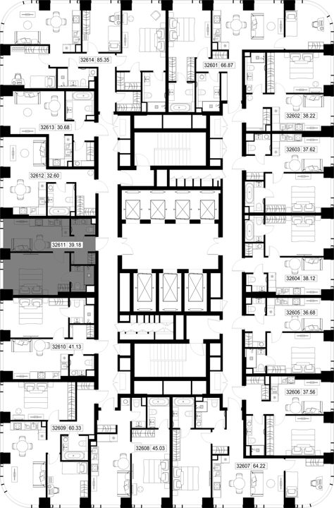 1-комнатная квартира, 39,2 м² — фото 2