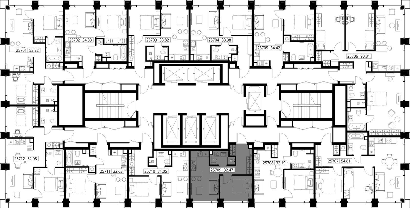 1-комнатная квартира, 32,5 м² — фото 2