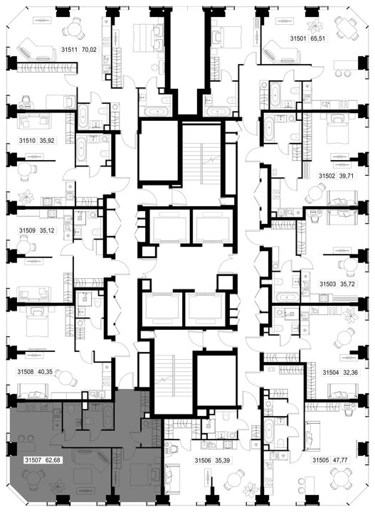 2-комнатная квартира, 62,7 м² — фото 3