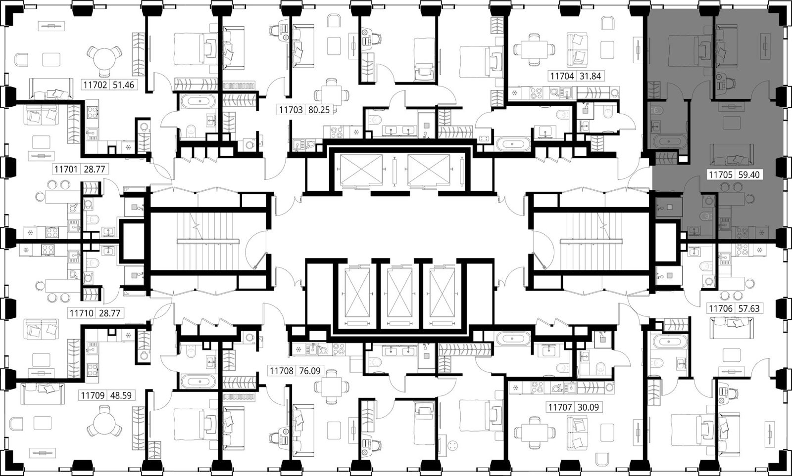 2-комнатная квартира, 59,4 м² — фото 2