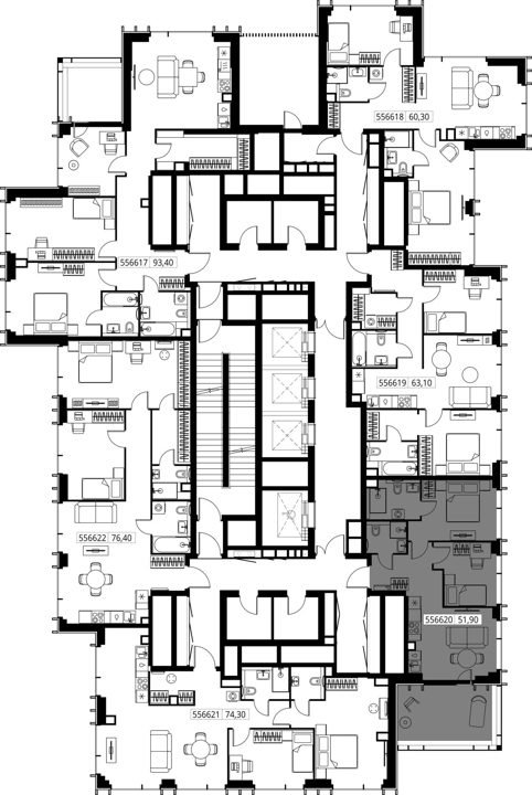 2-комнатная квартира, 51,9 м² — фото 2