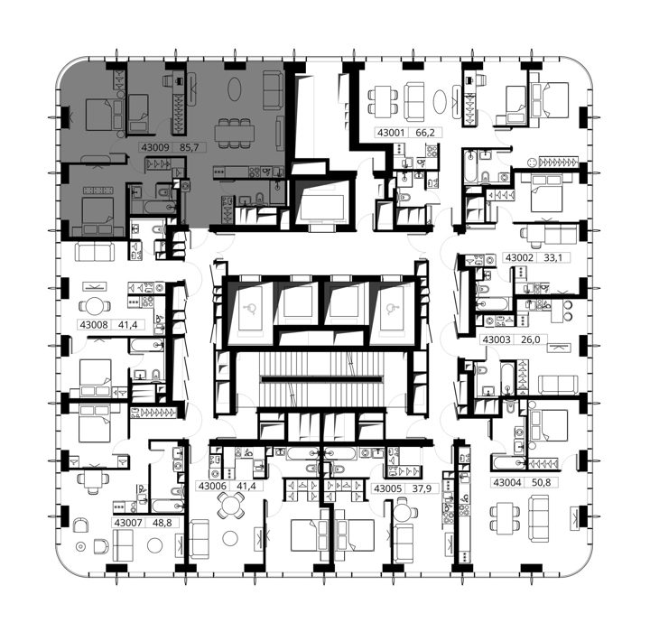 3-комнатная квартира, 85,7 м² — фото 2
