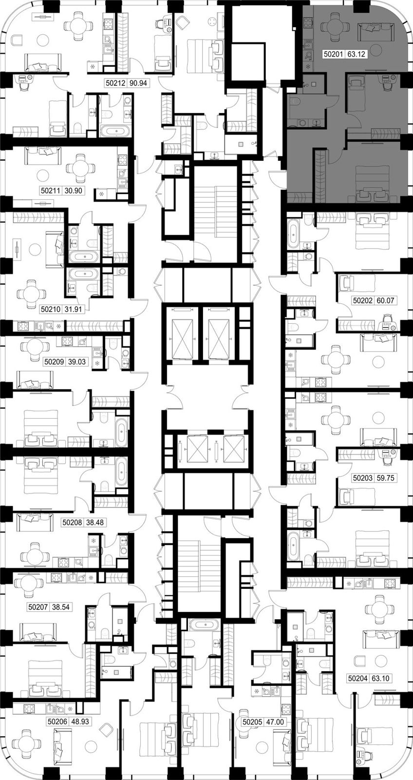 2-комнатная квартира, 63,1 м² — фото 2