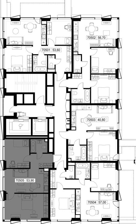 2-комнатная квартира, 53,9 м² — фото 2