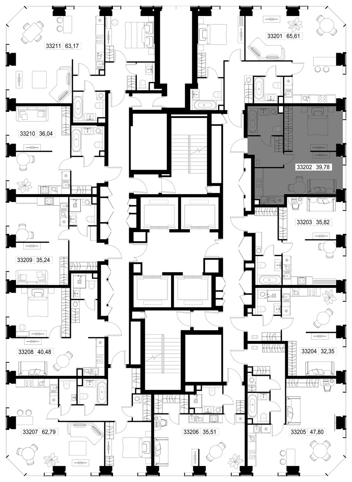 1-комнатная квартира, 39,8 м² — фото 3