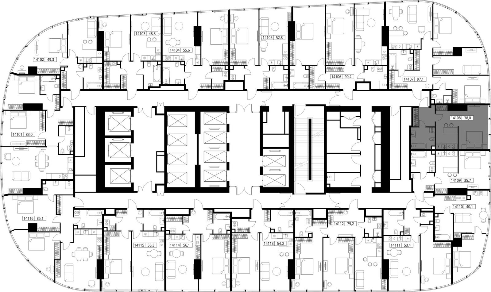 Квартира-студия, 38 м² — фото 2