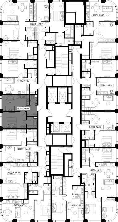 1-комнатная квартира, 40,7 м² — фото 2