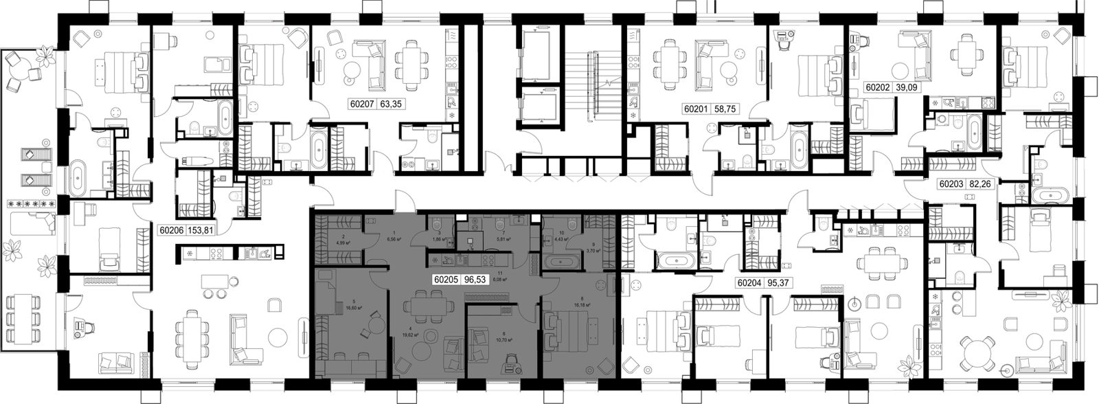 3-комнатная квартира, 96,5 м² — фото 2