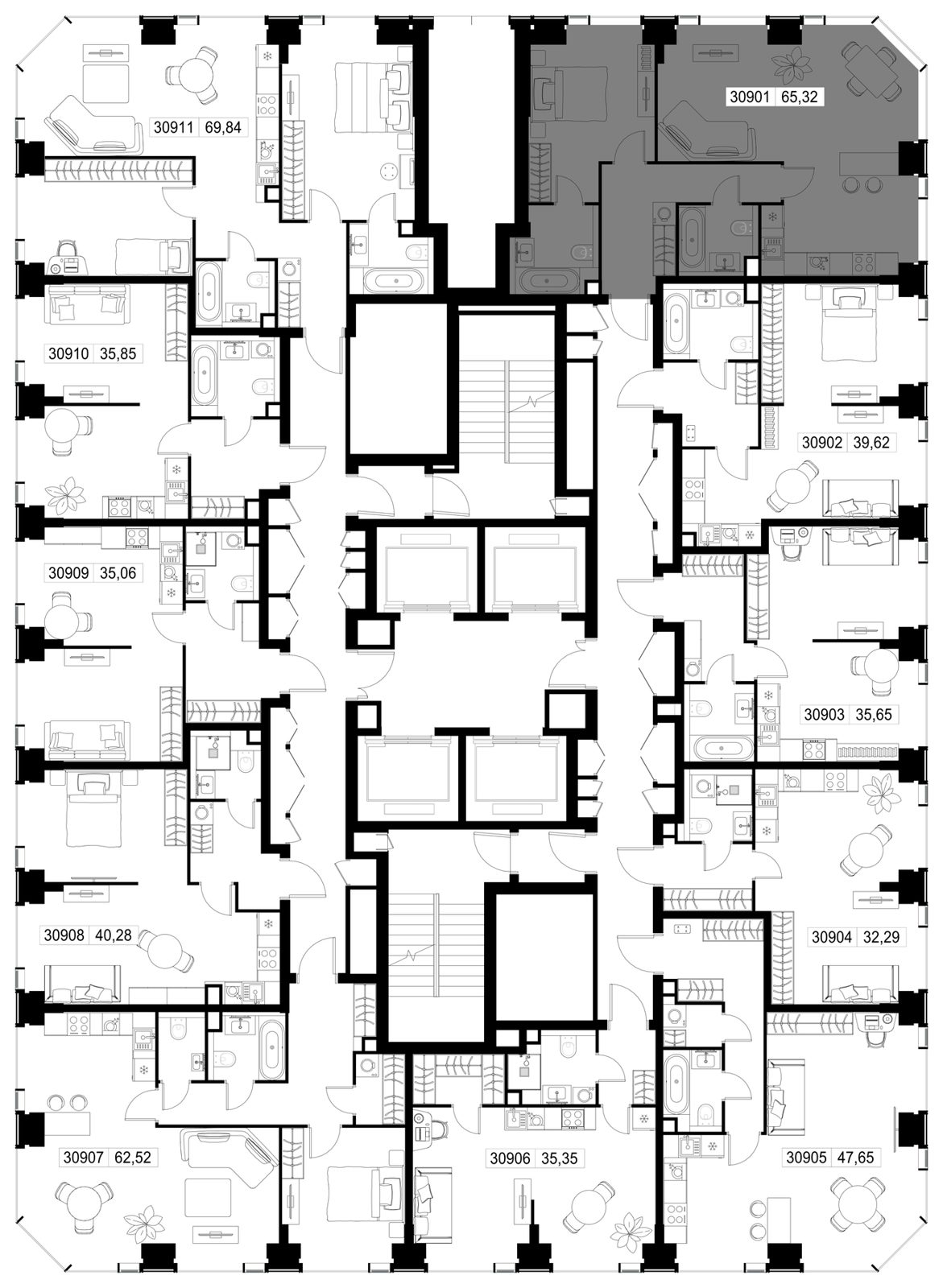 2-комнатная квартира, 65,3 м² — фото 3