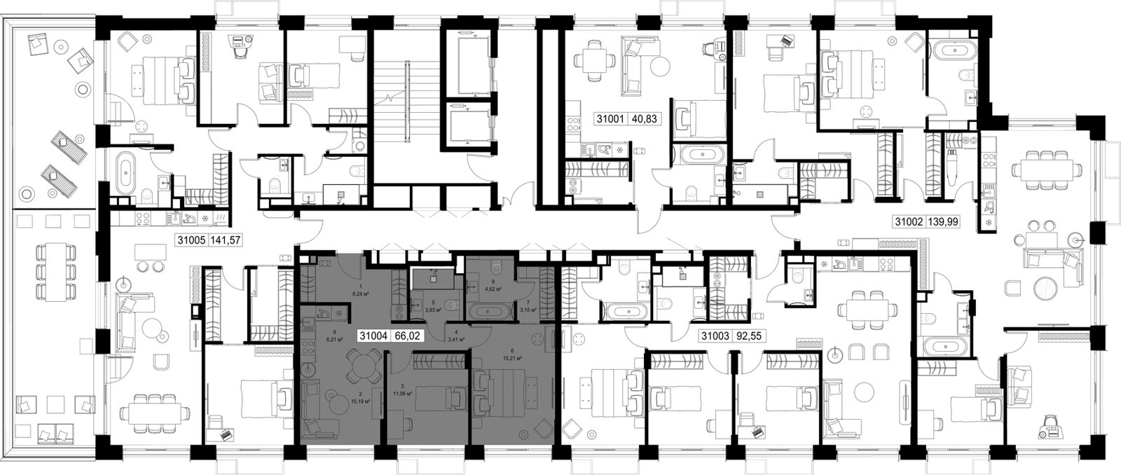 2-комнатная квартира, 66 м² — фото 2