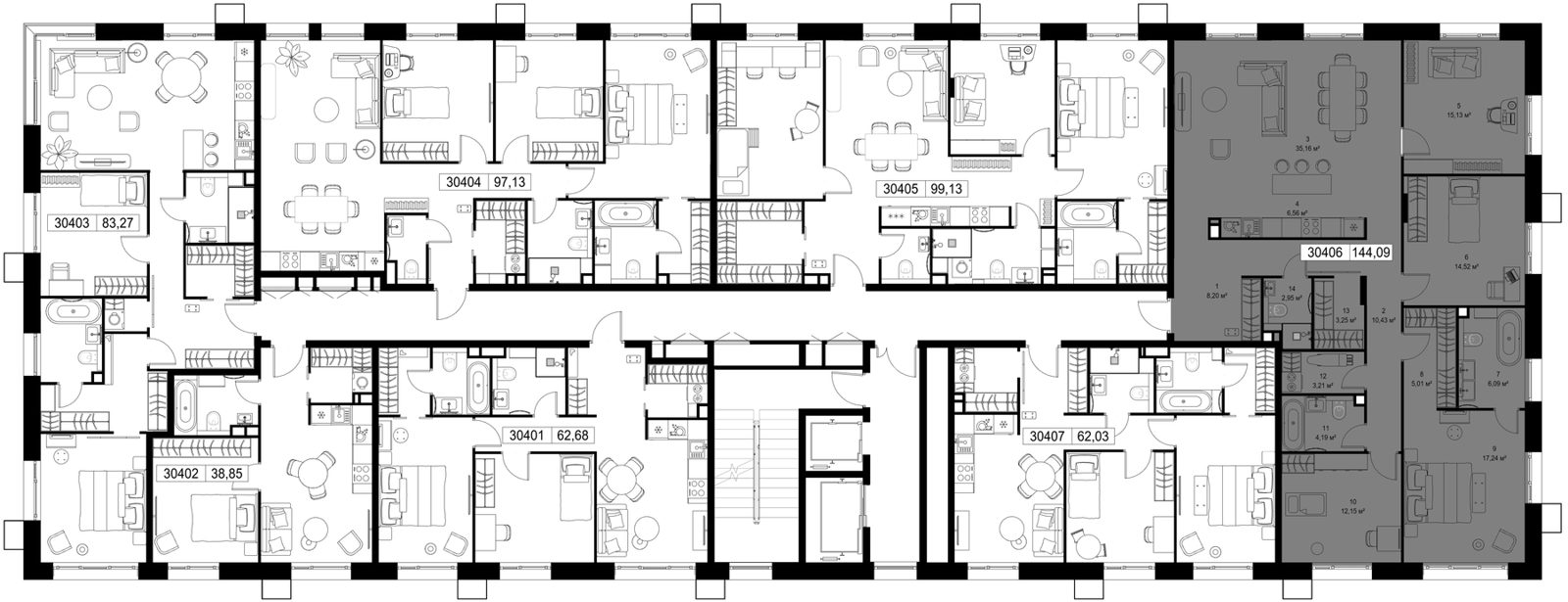 4-комнатная квартира, 144,1 м² — фото 2
