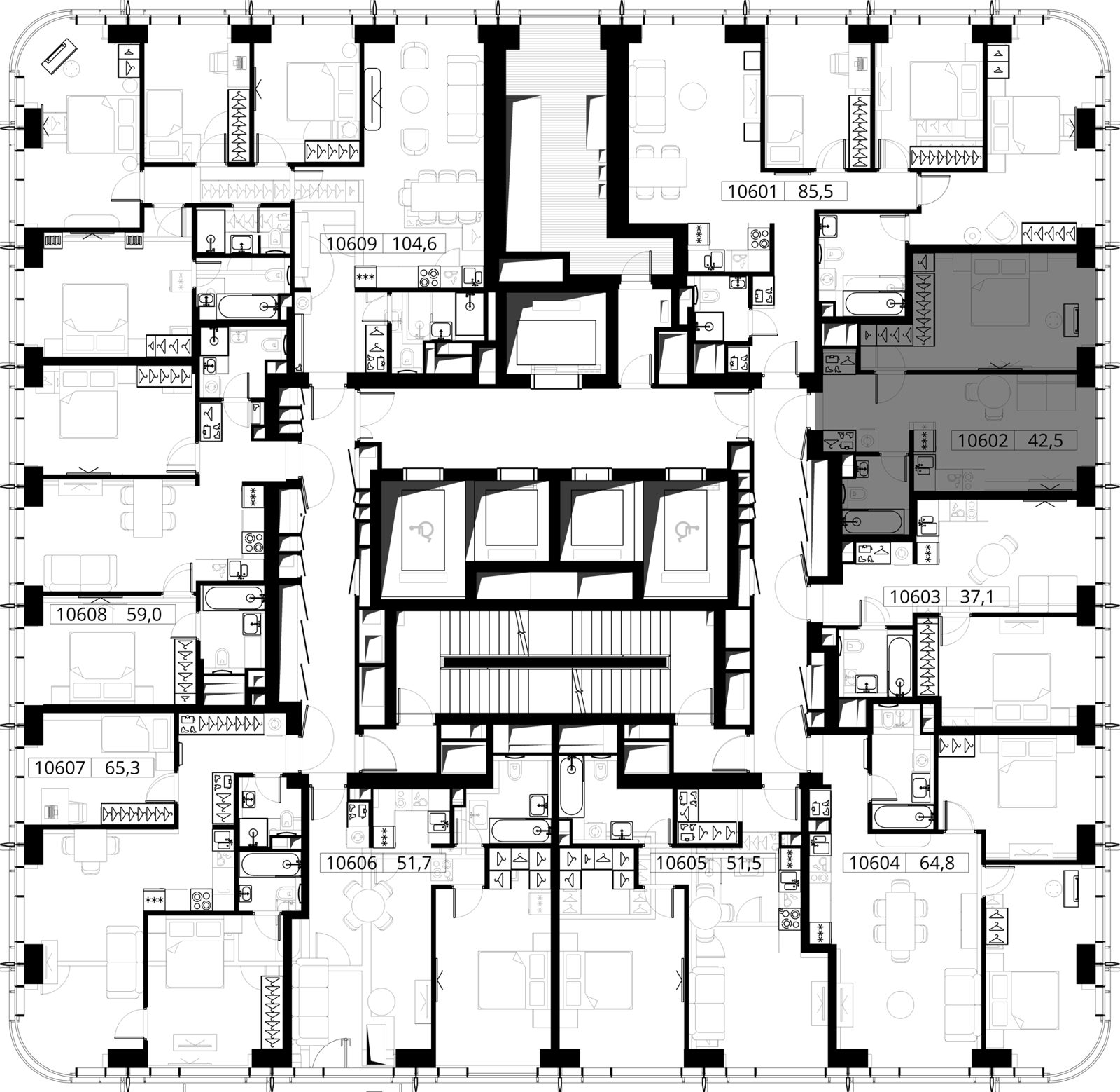 1-комнатная квартира, 42,5 м² — фото 2