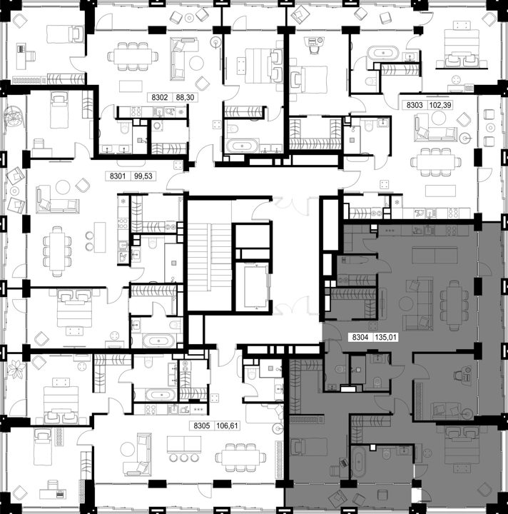3-комнатная квартира, 135 м² — фото 2