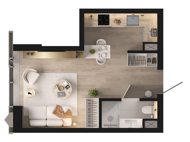 Квартира-студия, 27 м² — фото 2