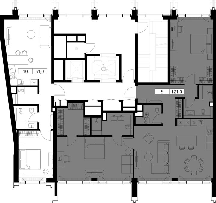 2-комнатная квартира, 121 м² — фото 2