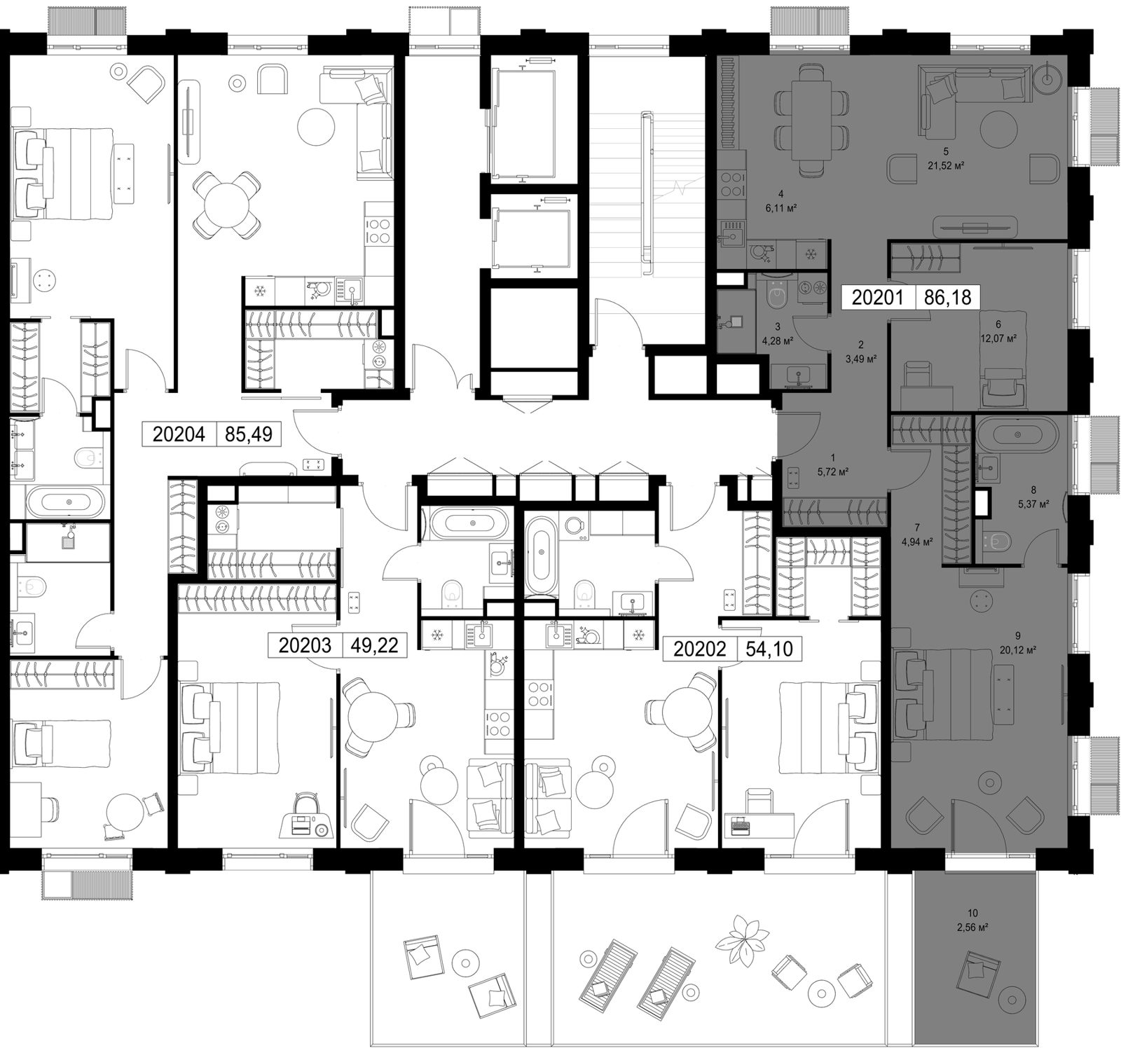 2-комнатная квартира, 86,2 м² — фото 3