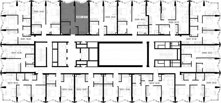 1-комнатная квартира, 43,8 м² — фото 2
