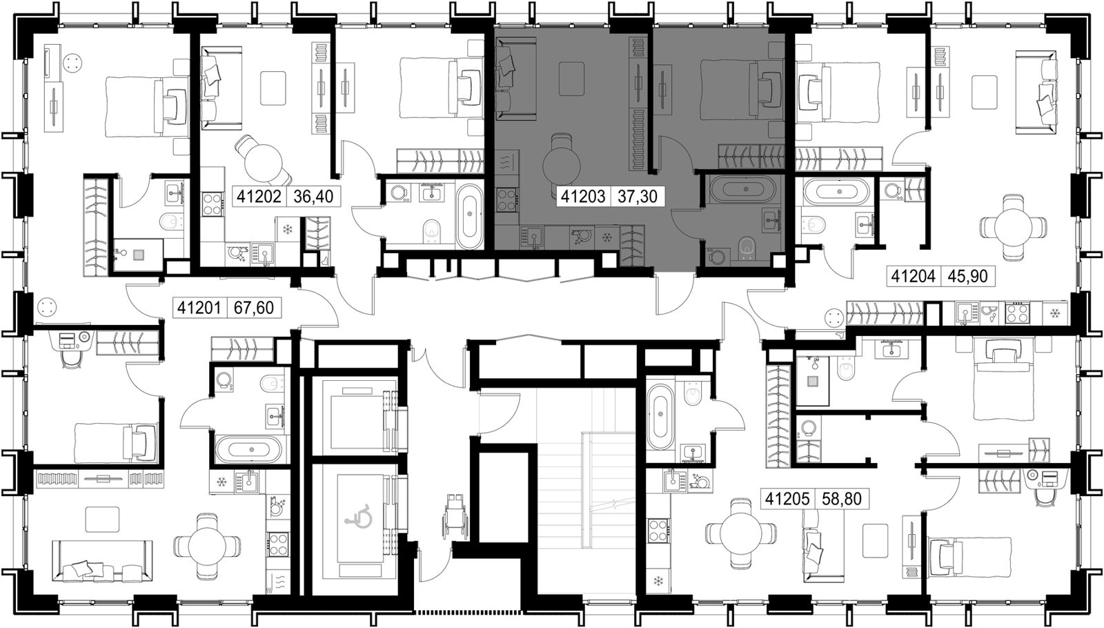 1-комнатная квартира, 37,3 м² — фото 2