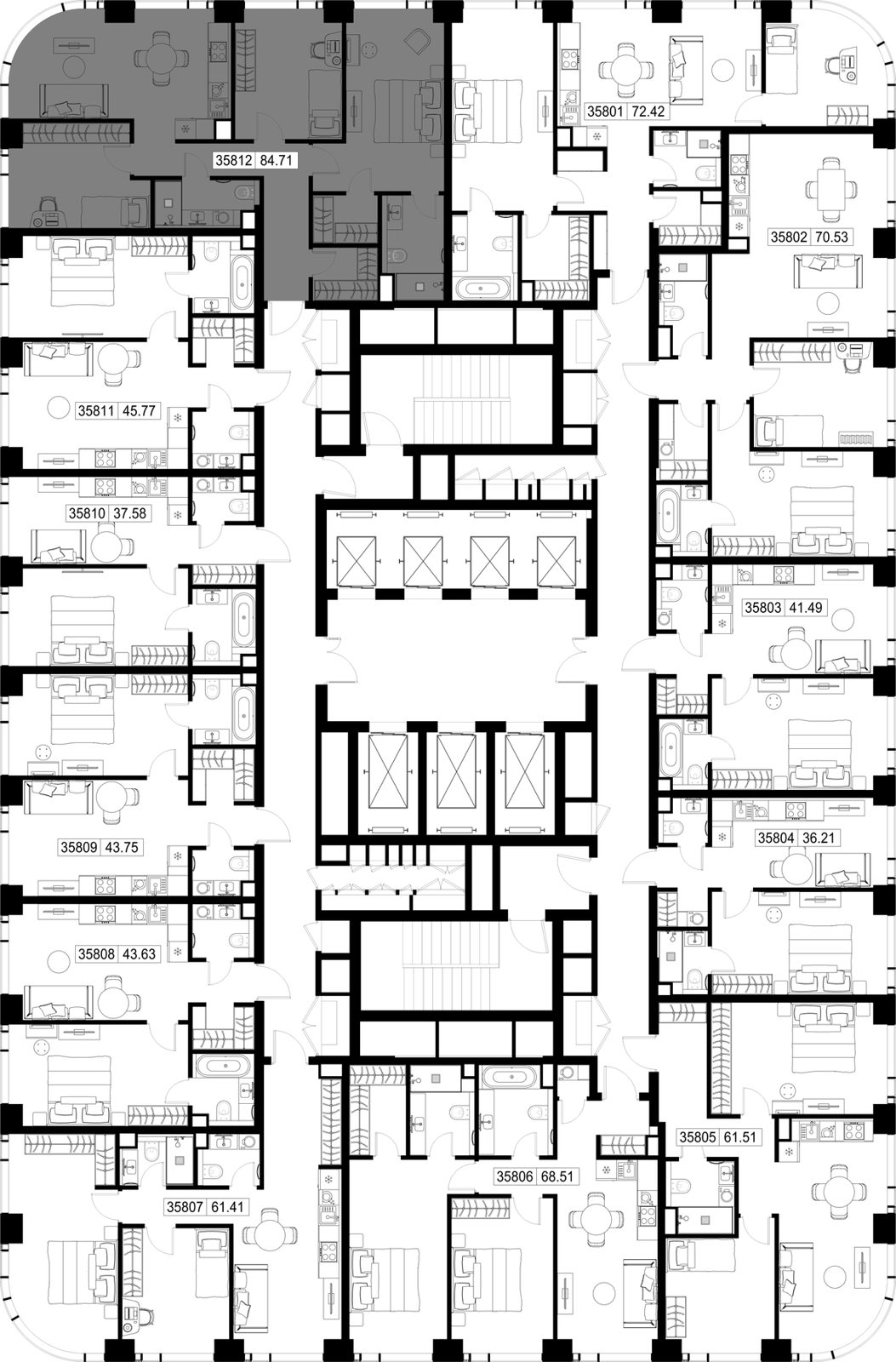 3-комнатная квартира, 84,7 м² — фото 2