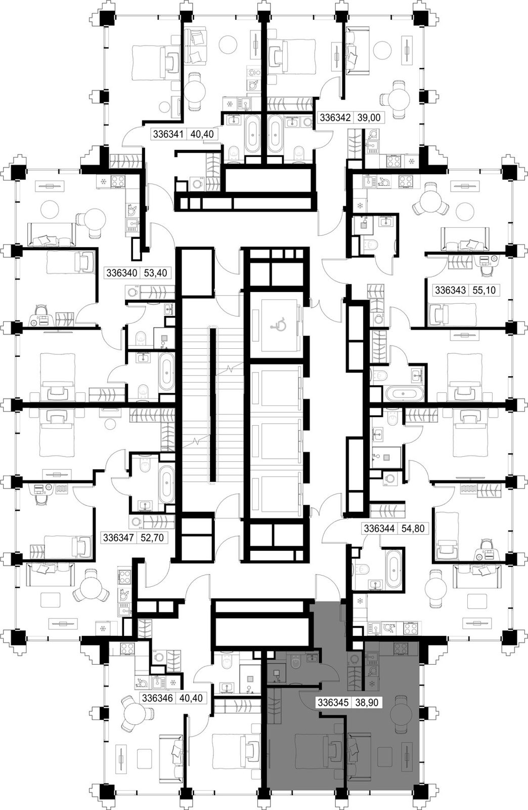 1-комнатная квартира, 38,9 м² — фото 2