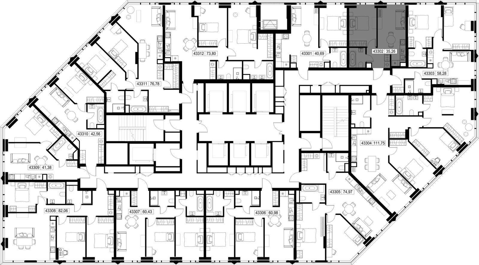 1-комнатная квартира, 35,3 м² — фото 2