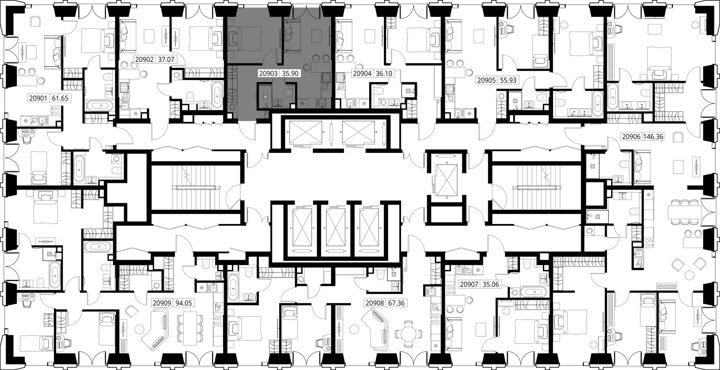 1-комнатная квартира, 35,9 м² — фото 2