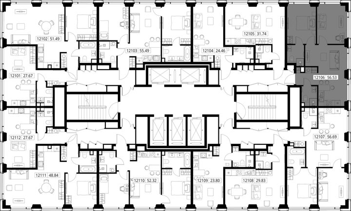 2-комнатная квартира, 56,5 м² — фото 2