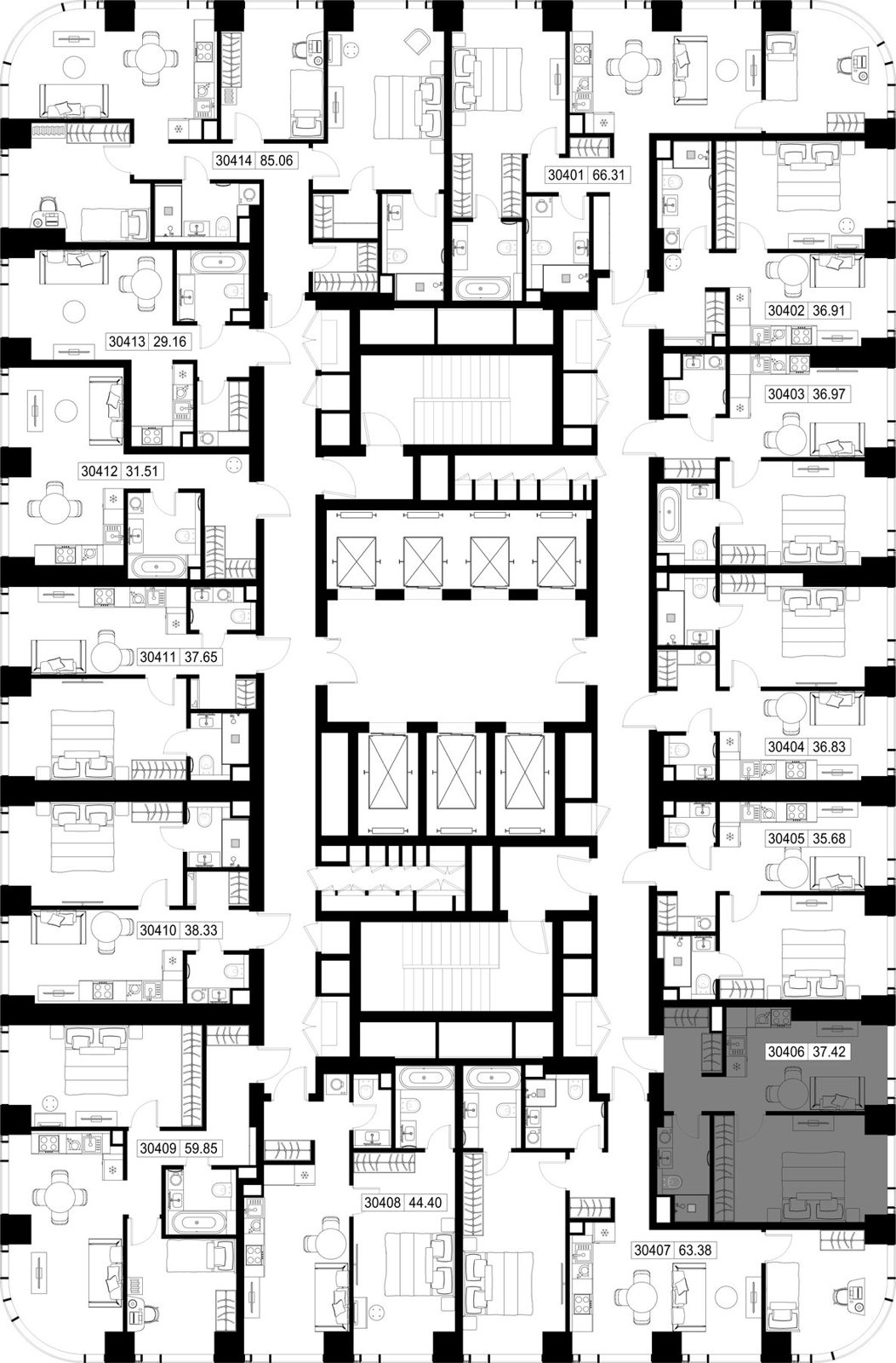 1-комнатная квартира, 37,4 м² — фото 2