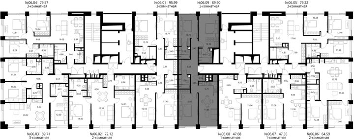 3-комнатная квартира, 89,9 м² — фото 2