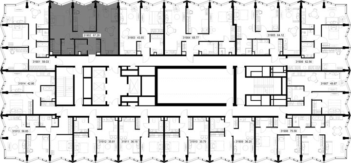 2-комнатная квартира, 67,3 м² — фото 2