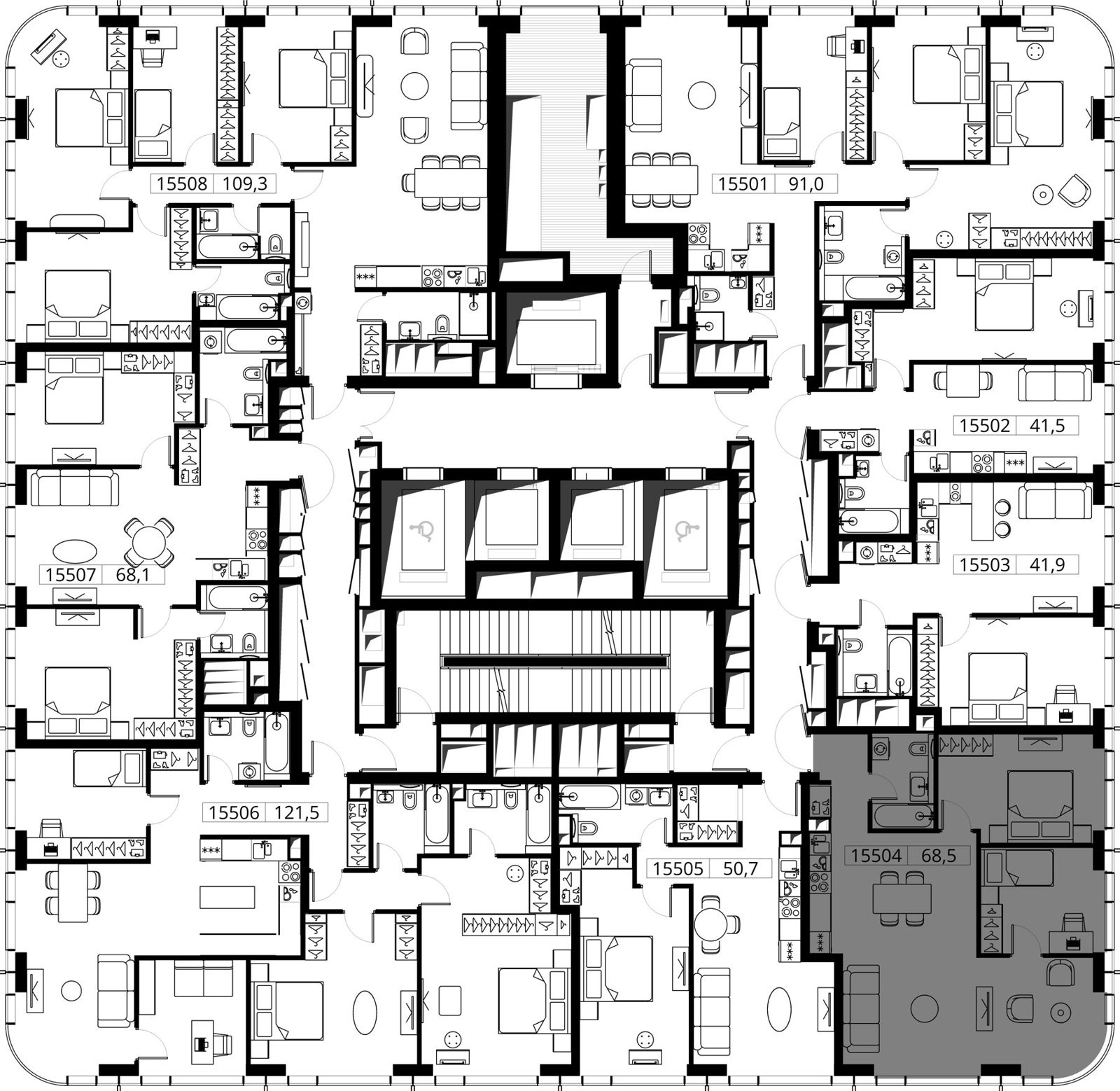 2-комнатная квартира, 68,5 м² — фото 2