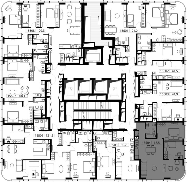 2-комнатная квартира, 68,5 м² — фото 2