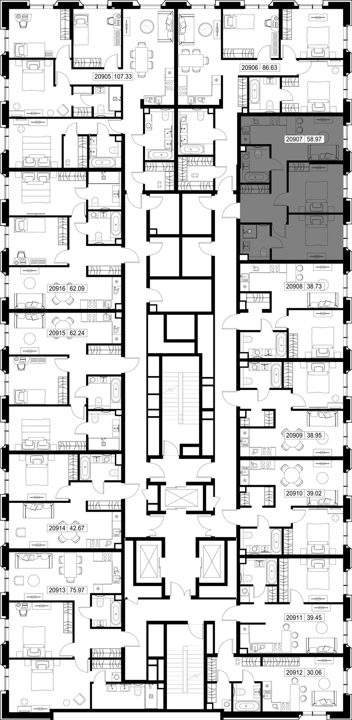 2-комнатная квартира, 59 м² — фото 2