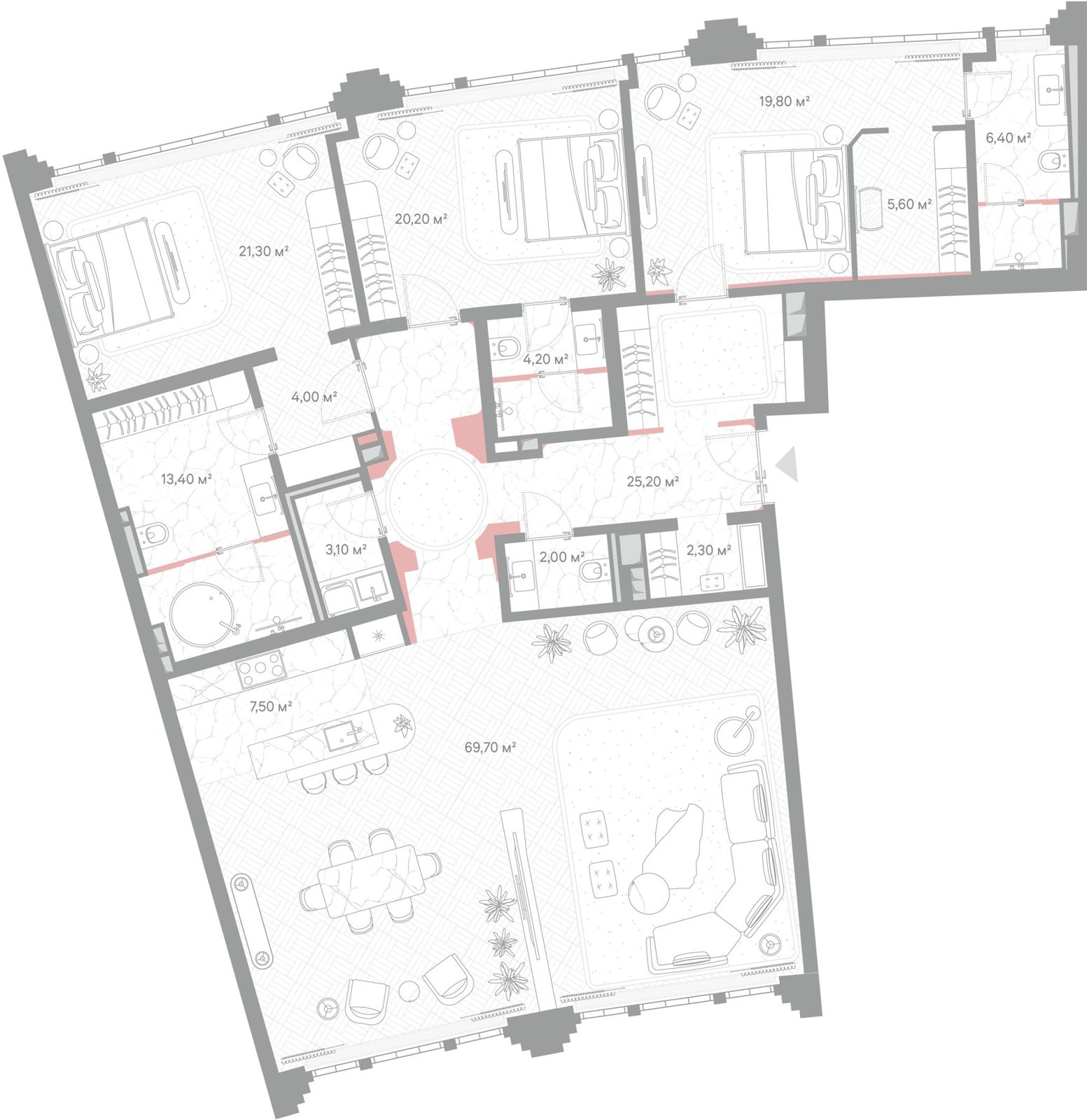 3-комнатная квартира, 204,7 м²