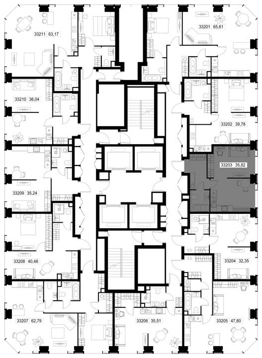 1-комнатная квартира, 35,8 м² — фото 3