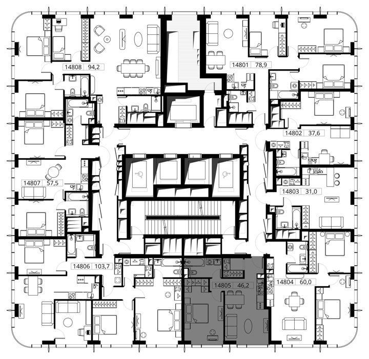 2-комнатная квартира, 60 м² — фото 2