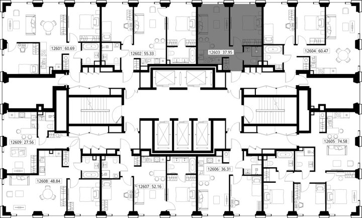 1-комнатная квартира, 38 м² — фото 2
