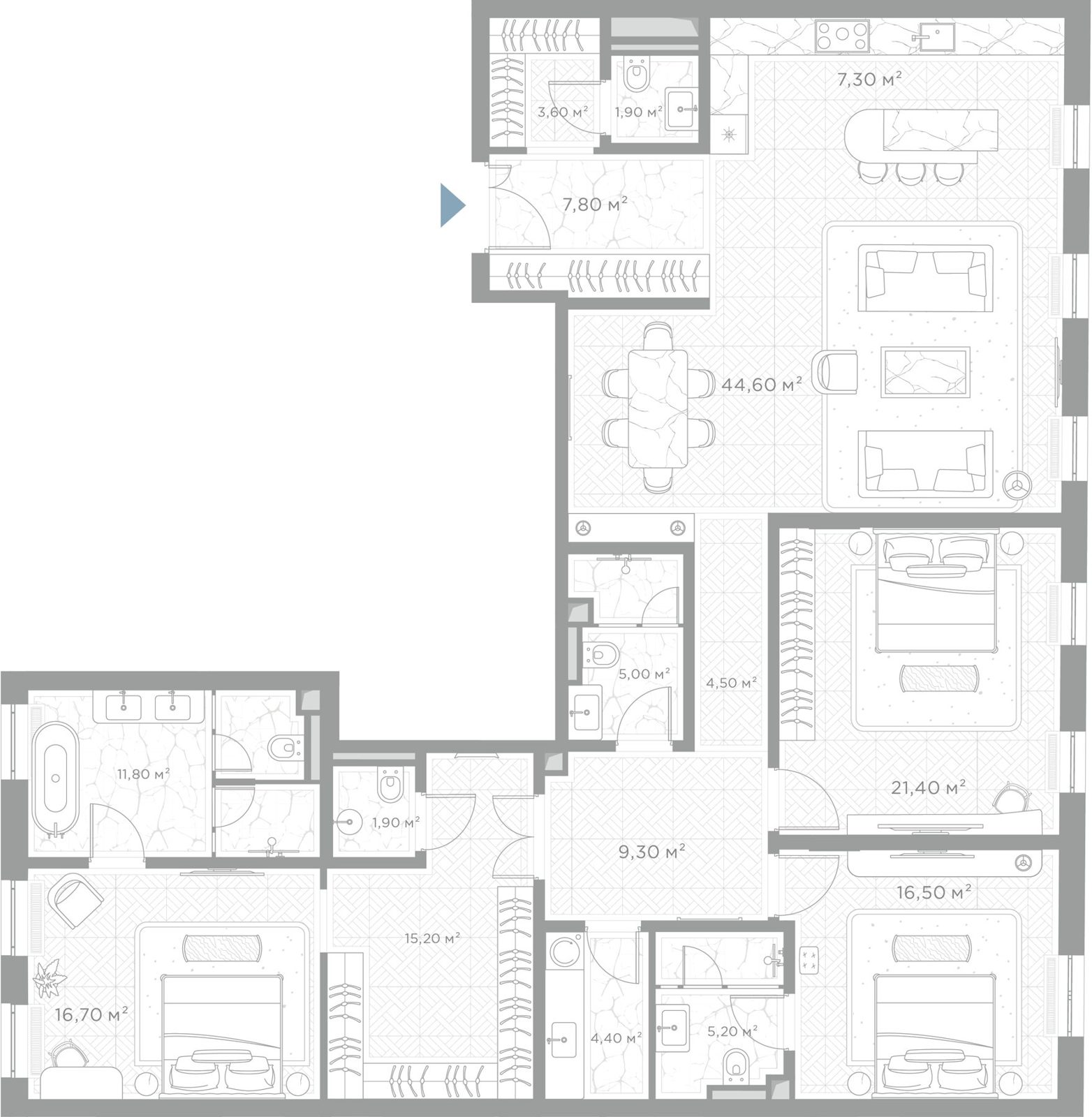 3-комнатная квартира, 177,1 м²