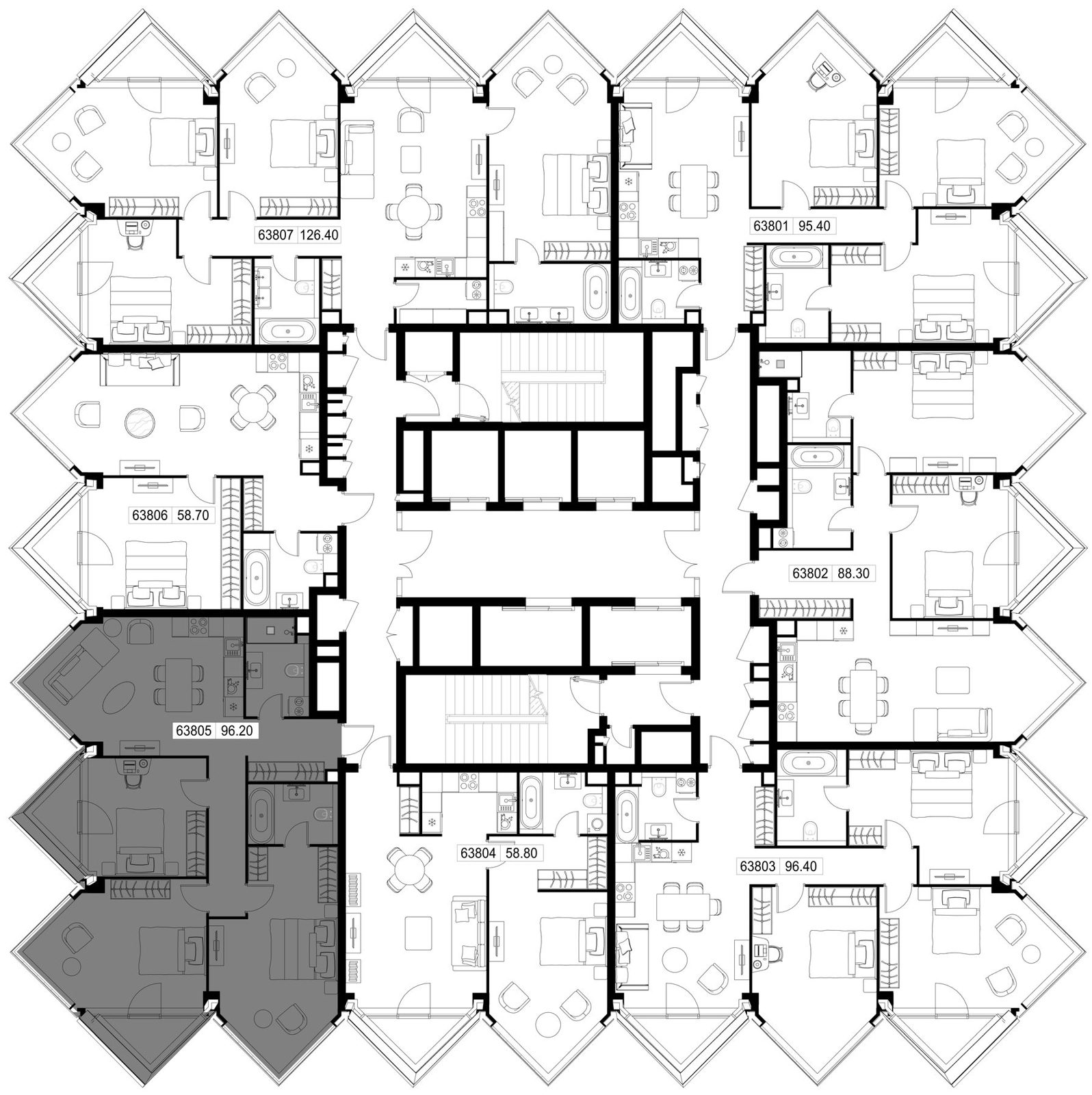 3-комнатная квартира, 96,2 м² — фото 2