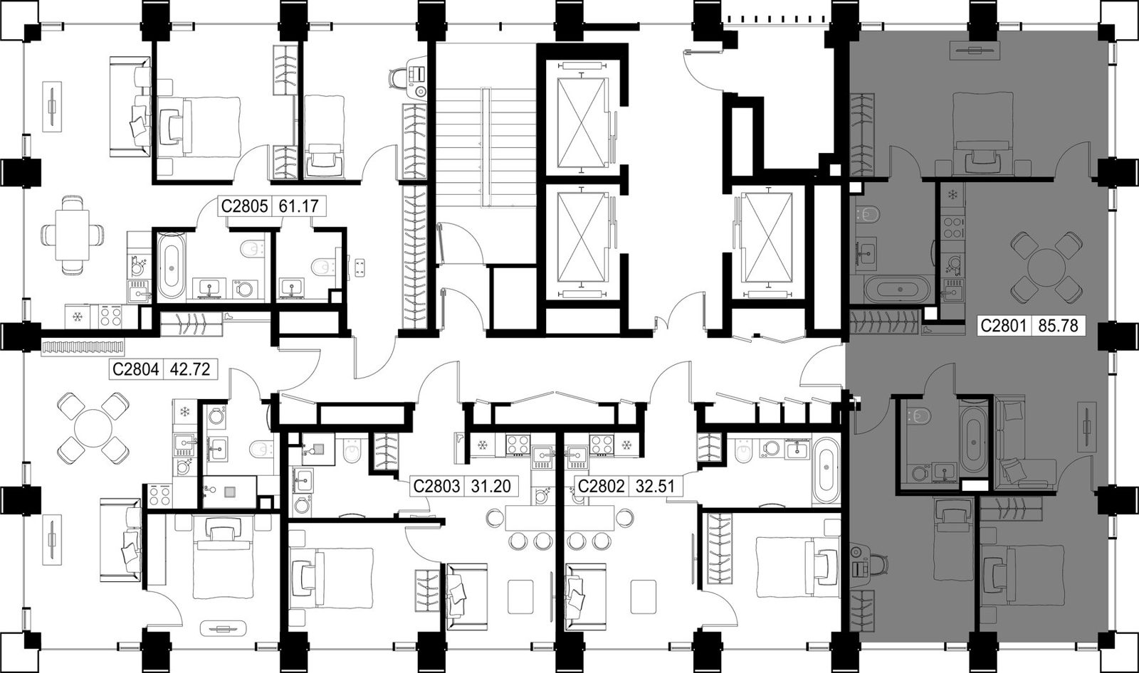 3-комнатная квартира, 85,8 м² — фото 2