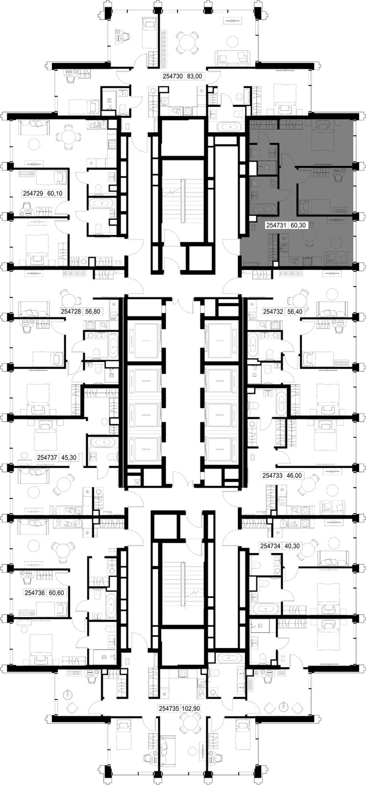 2-комнатная квартира, 60,3 м² — фото 2