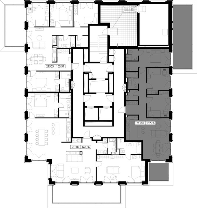 3-комнатная квартира, 102,7 м² — фото 2
