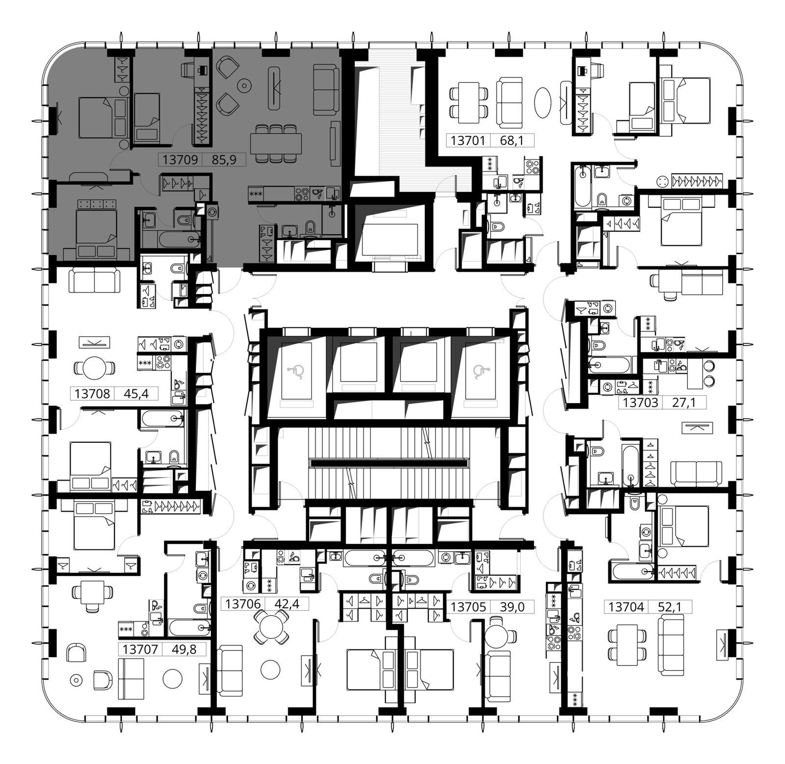 3-комнатная квартира, 85,9 м² — фото 2