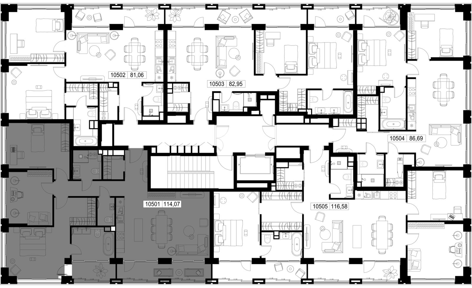 3-комнатная квартира, 114,1 м² — фото 2