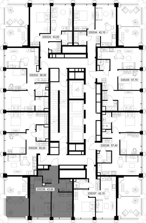 1-комнатная квартира, 43,6 м² — фото 2