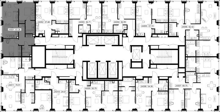 2-комнатная квартира, 61,4 м² — фото 2