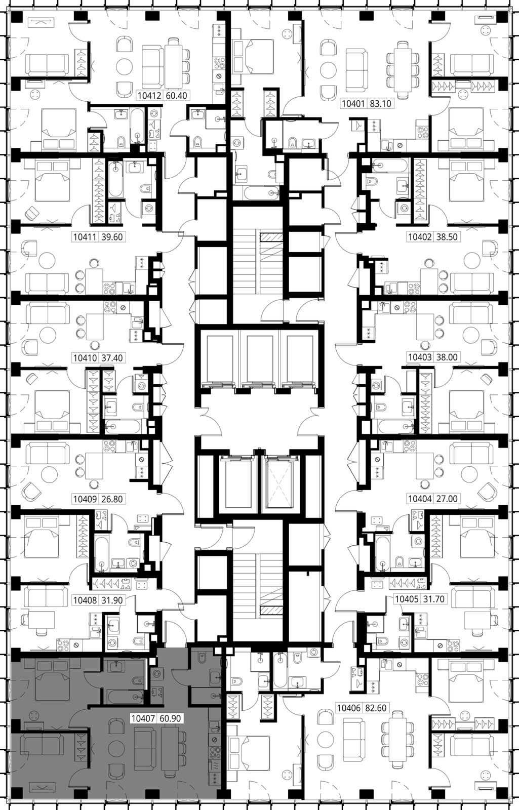 2-комнатная квартира, 60,9 м² — фото 2